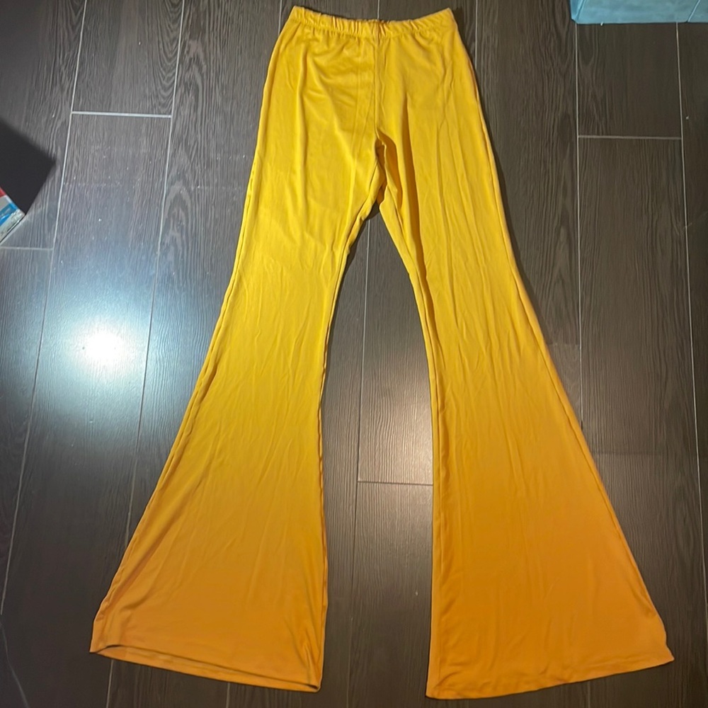 Mustard yellow flare pants